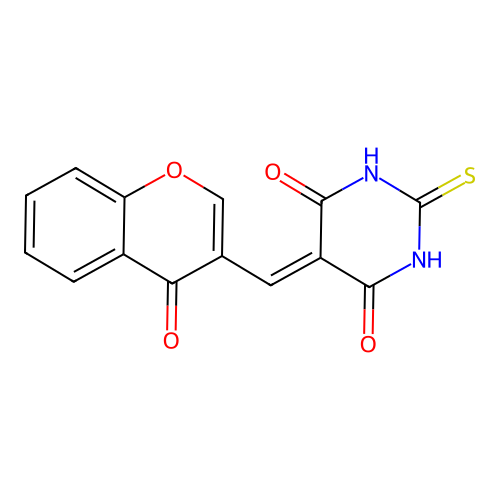 5-((4-oxo-4H-chromen-3-yl)methylene)-2-thioxodihydropyrimidine-4,6(1H,5H)-dione structure