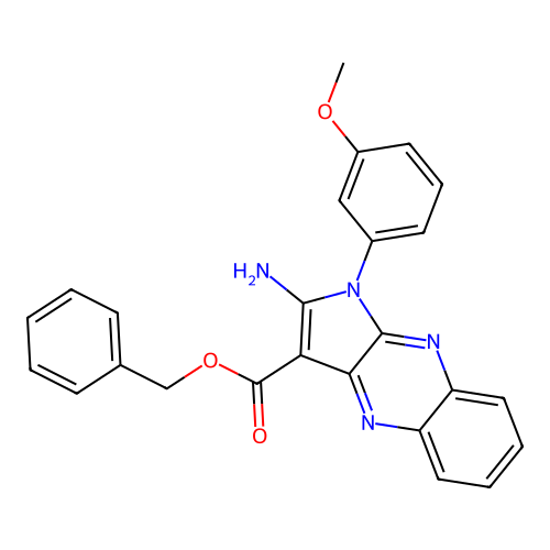 benzyl 2-amino-1-(3-methoxyphenyl)-1H-pyrrolo[2,3-b]quinoxaline-3-carboxylate structure