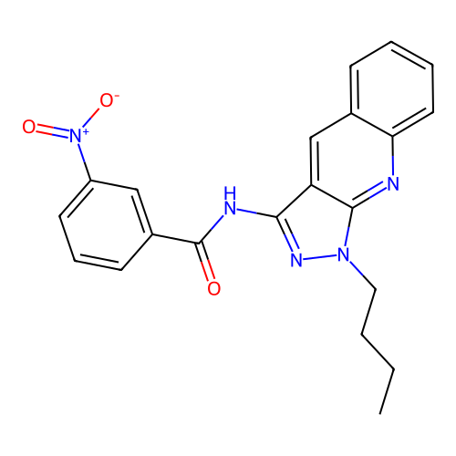 N-(1-butyl-1H-pyrazolo[3,4-b]quinolin-3-yl)-3-nitrobenzamide structure