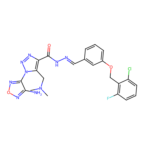 C22H21ClFN9O3 structure
