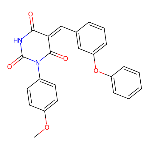 (5Z)-1-(4-methoxyphenyl)-5-[(3-phenoxyphenyl)methylidene]-1,3-diazinane-2,4,6-trione structure