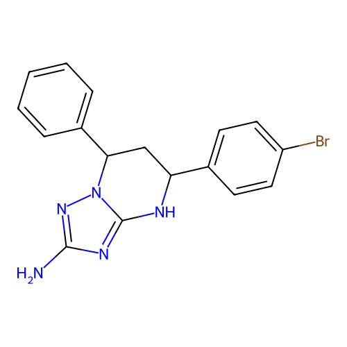 5-(4-bromophenyl)-7-phenyl-4,5,6,7-tetrahydro[1,2,4]triazolo[1,5-a]pyrimidin-2-amine structure