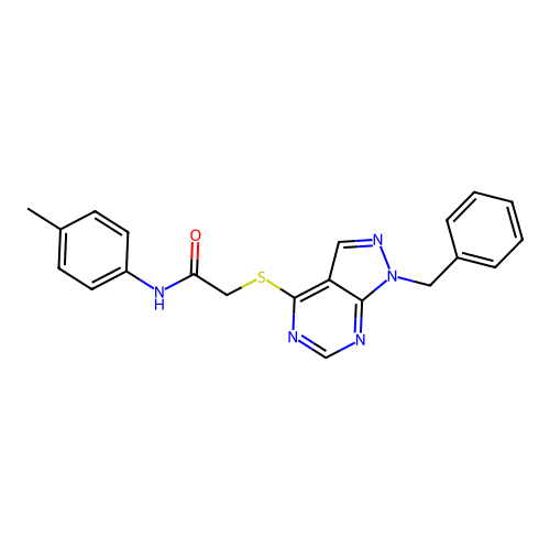 2-((1-benzyl-1H-pyrazolo[3,4-d]pyrimidin-4-yl)thio)-N-(p-tolyl)acetamide structure