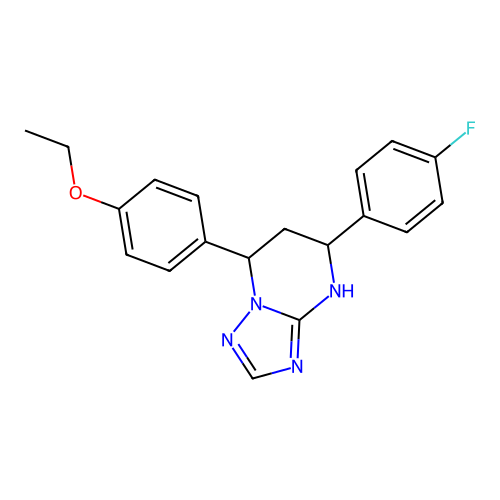 7-(4-ethoxyphenyl)-5-(4-fluorophenyl)-4,5,6,7-tetrahydro[1,2,4]triazolo[1,5-a]pyrimidine structure