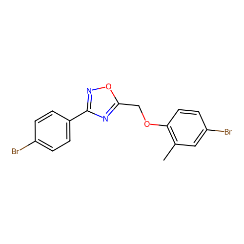 5-[(4-Bromo-2-methylphenoxy)methyl]-3-(4-bromophenyl)-1,2,4-oxadiazole structure