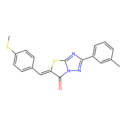 (Z)-5-(4-(methylthio)benzylidene)-2-(m-tolyl)thiazolo[3,2-b][1,2,4]triazol-6(5H)-one structure