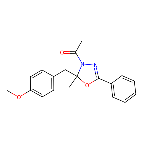 1-[2-(4-methoxybenzyl)-2-methyl-5-phenyl-1,3,4-oxadiazol-3(2H)-yl]ethanone structure