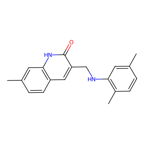 3-{[(2,5-dimethylphenyl)amino]methyl}-7-methylquinolin-2(1H)-one structure