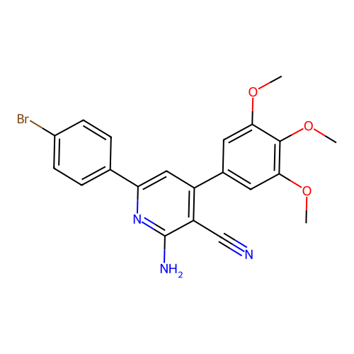2-Amino-6-(4-bromophenyl)-4-(3,4,5-trimethoxyphenyl)pyridine-3-carbonitrile structure
