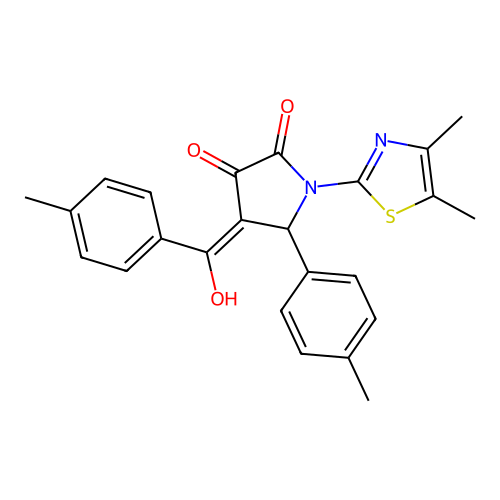 (4E)-1-(4,5-dimethyl-1,3-thiazol-2-yl)-4-[hydroxy(4-methylphenyl)methylidene]-5-(4-methylphenyl)pyrrolidine-2,3-dione structure