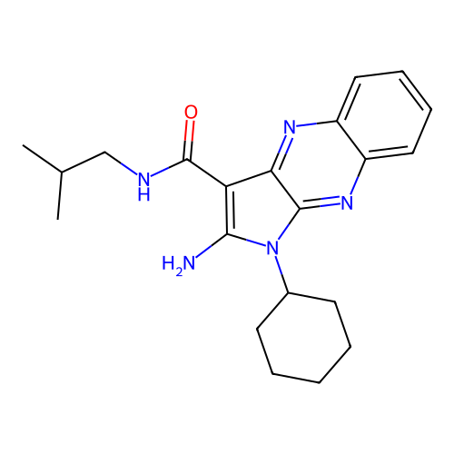 2-amino-1-cyclohexyl-N-isobutyl-1H-pyrrolo[2,3-b]quinoxaline-3-carboxamide structure