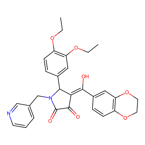 (4E)-5-(3,4-diethoxyphenyl)-4-[2,3-dihydro-1,4-benzodioxin-6-yl(hydroxy)methylidene]-1-(pyridin-3-ylmethyl)pyrrolidine-2,3-dione structure