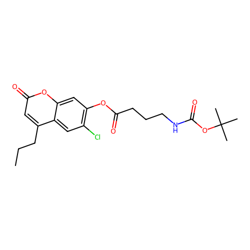 6-chloro-2-oxo-4-propyl-2H-chromen-7-yl 4-((tert-butoxycarbonyl)amino)butanoate structure