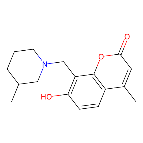 7-Hydroxy-4-methyl-8-[(3-methylpiperidin-1-yl)methyl]chromen-2-one structure