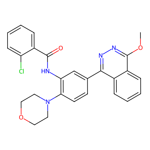 2-chloro-N-[5-(4-methoxyphthalazin-1-yl)-2-(morpholin-4-yl)phenyl]benzamide structure