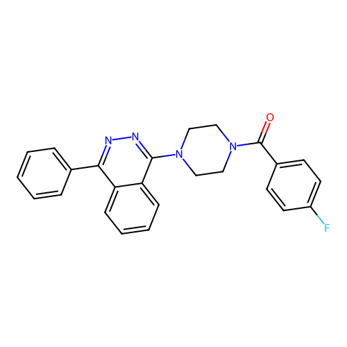 4-Fluorophenyl 4-(4-phenylphthalazinyl)piperazinyl ketone structure