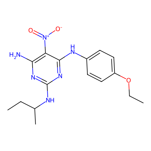 N~2~-(butan-2-yl)-N~4~-(4-ethoxyphenyl)-5-nitropyrimidine-2,4,6-triamine structure