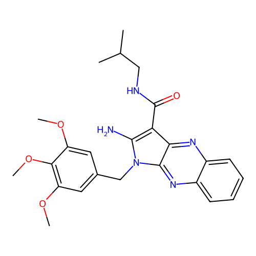2-amino-N-isobutyl-1-(3,4,5-trimethoxybenzyl)-1H-pyrrolo[2,3-b]quinoxaline-3-carboxamide structure