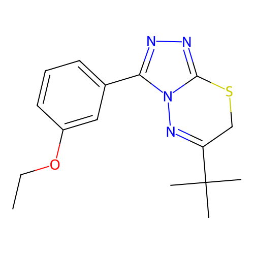 6-tert-butyl-3-(3-ethoxyphenyl)-7H-[1,2,4]triazolo[3,4-b][1,3,4]thiadiazine structure