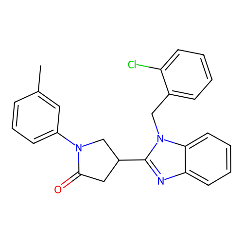 4-[1-(2-chlorobenzyl)-1H-benzimidazol-2-yl]-1-(3-methylphenyl)pyrrolidin-2-one structure