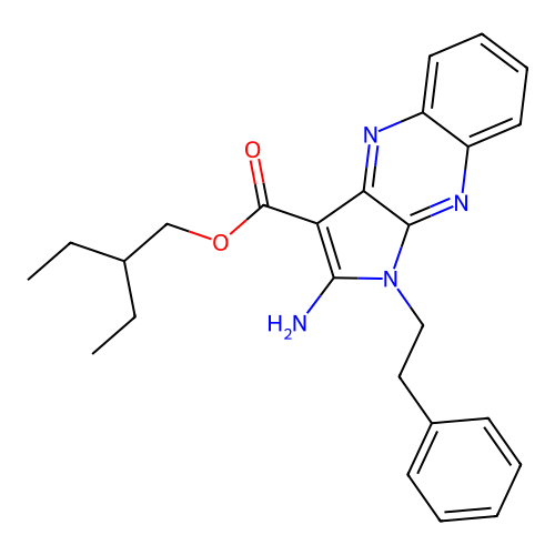 2-ethylbutyl 2-amino-1-phenethylpyrrolo[3,2-b]quinoxaline-3-carboxylate structure