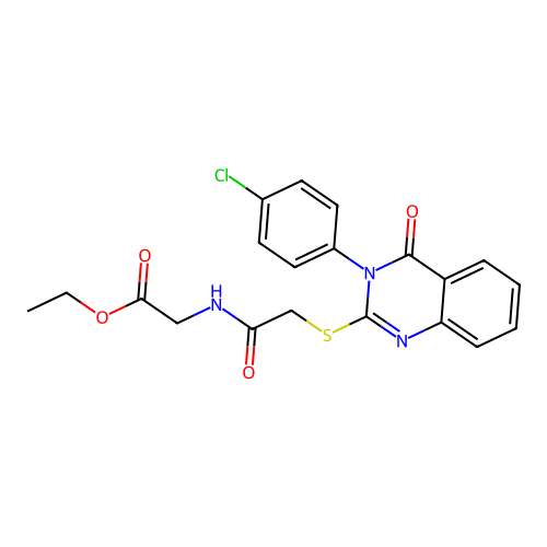 ethyl 2-(2-((3-(4-chlorophenyl)-4-oxo-3,4-dihydroquinazolin-2-yl)thio)acetamido)acetate structure