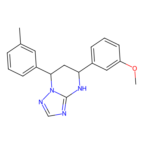 5-(3-methoxyphenyl)-7-(3-methylphenyl)-4,5,6,7-tetrahydro[1,2,4]triazolo[1,5-a]pyrimidine structure