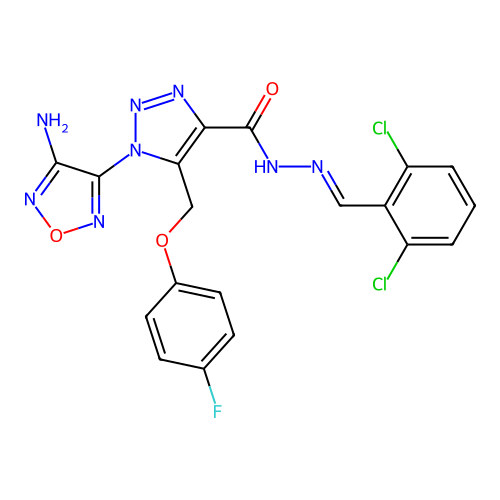 C19H13Cl2FN8O3 structure