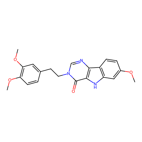 3-(3,4-dimethoxyphenethyl)-7-methoxy-3H-pyrimido[5,4-b]indol-4(5H)-one structure