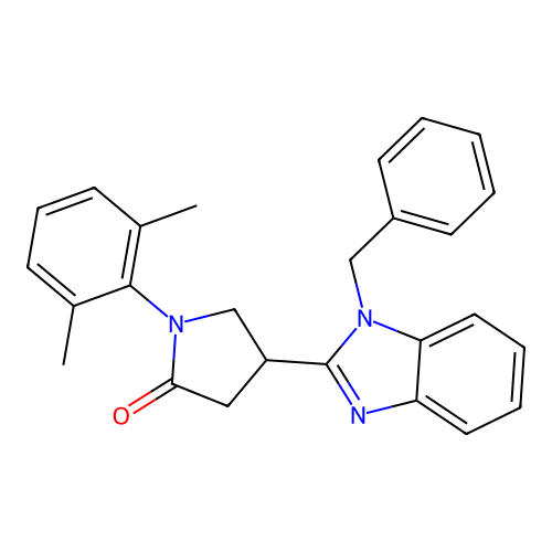 4-(1-benzyl-1H-benzimidazol-2-yl)-1-(2,6-dimethylphenyl)pyrrolidin-2-one structure