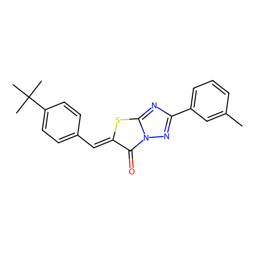 (Z)-5-(4-(tert-butyl)benzylidene)-2-(m-tolyl)thiazolo[3,2-b][1,2,4]triazol-6(5H)-one structure