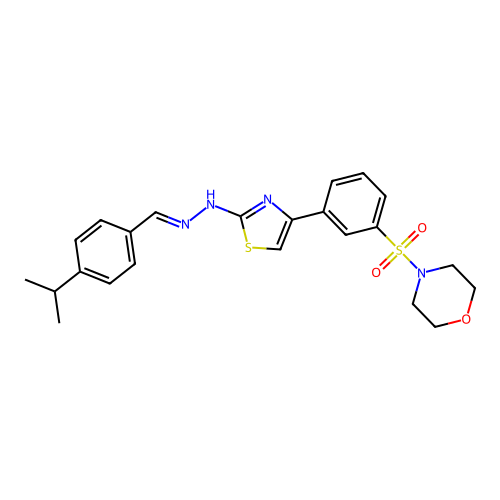 4-{[3-(2-{(2E)-2-[4-(propan-2-yl)benzylidene]hydrazinyl}-1,3-thiazol-4-yl)phenyl]sulfonyl}morpholine structure