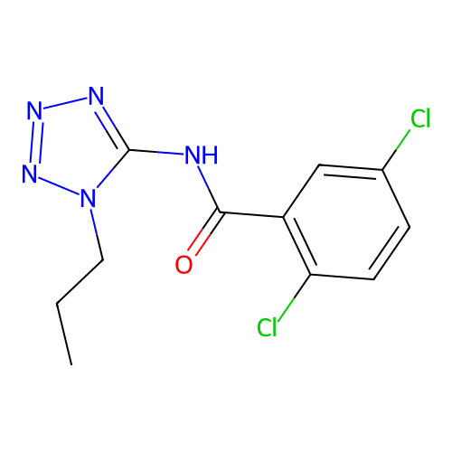 2,5-dichloro-N-(1-propyl-1H-tetrazol-5-yl)benzamide structure