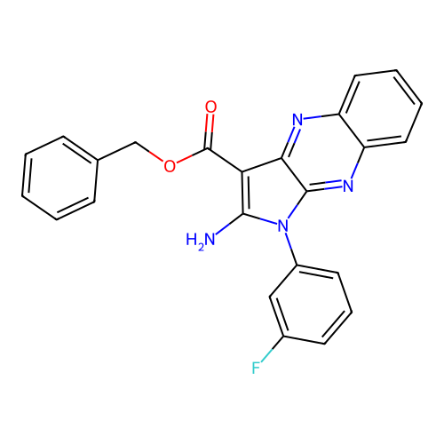 benzyl 2-amino-1-(3-fluorophenyl)-1H-pyrrolo[2,3-b]quinoxaline-3-carboxylate structure