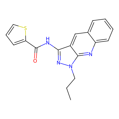 N-(1-propylpyrazolo[3,4-b]quinolin-3-yl)thiophene-2-carboxamide structure