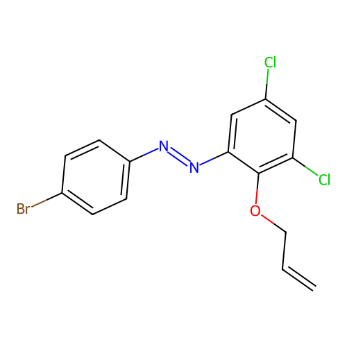 (E)-1-(2-(allyloxy)-3,5-dichlorophenyl)-2-(4-bromophenyl)diazene structure