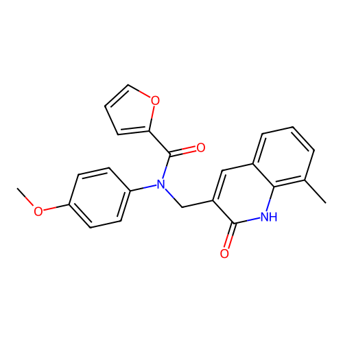 N-(4-methoxyphenyl)-N-[(8-methyl-2-oxo-1H-quinolin-3-yl)methyl]furan-2-carboxamide structure