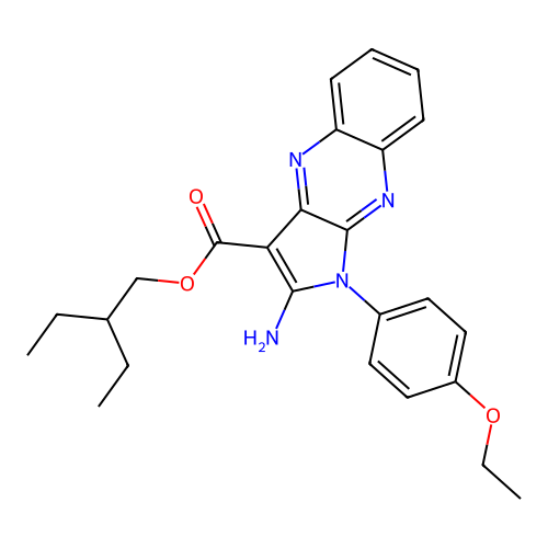 2-ethylbutyl 2-amino-1-(4-ethoxyphenyl)-1H-pyrrolo[2,3-b]quinoxaline-3-carboxylate structure