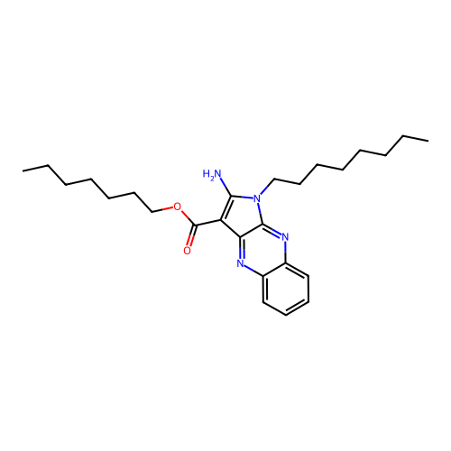 heptyl 2-amino-1-octyl-1H-pyrrolo[2,3-b]quinoxaline-3-carboxylate structure