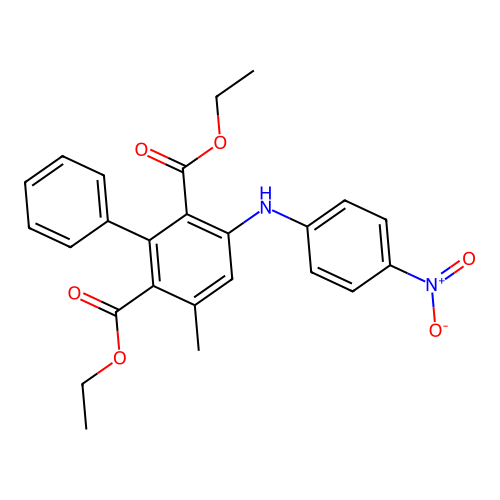 Diethyl 3-methyl-5-[(4-nitrophenyl)amino]biphenyl-2,6-dicarboxylate structure