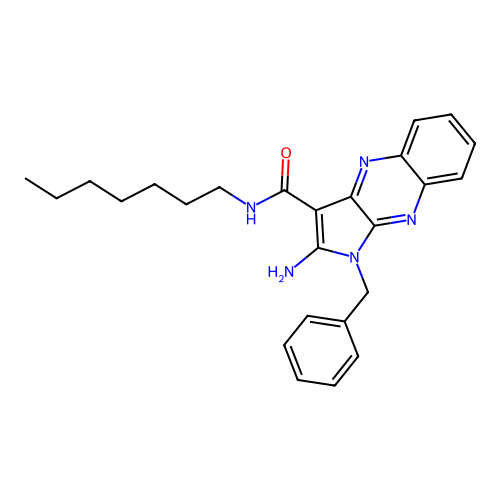2-amino-1-benzyl-N-heptyl-1H-pyrrolo[2,3-b]quinoxaline-3-carboxamide structure