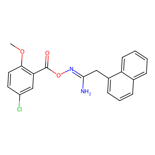 (1Z)-N'-{[(5-chloro-2-methoxyphenyl)carbonyl]oxy}-2-(naphthalen-1-yl)ethanimidamide structure