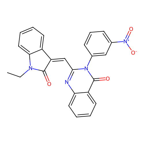 (Z)-2-((1-ethyl-2-oxoindolin-3-ylidene)methyl)-3-(3-nitrophenyl)quinazolin-4(3H)-one structure