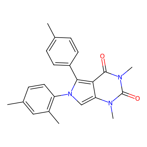 6-(2,4-dimethylphenyl)-1,3-dimethyl-5-(4-methylphenyl)pyrrolo[3,4-d]pyrimidine-2,4-dione structure