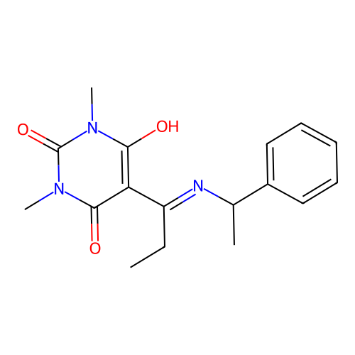 1,3-Dimethyl-5-[1-(1-phenylethylamino)propylidene]-1,3-diazinane-2,4,6-trione structure