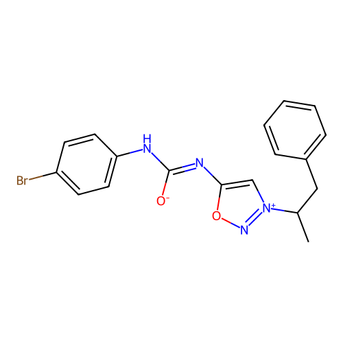 Sydnone imine, N-((p-bromophenyl)carbamoyl)-3-(alpha-methylphenethyl)- structure