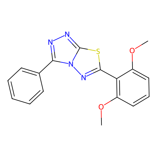 6-(2,6-Dimethoxyphenyl)-3-phenyl-[1,2,4]triazolo[3,4-b][1,3,4]thiadiazole structure