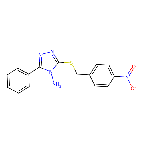 3-[(4-Nitrophenyl)methylthio]-5-phenyl-1,2,4-triazole-4-ylamine structure