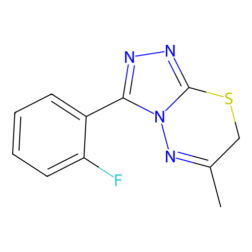 3-(2-fluorophenyl)-6-methyl-7H-[1,2,4]triazolo[3,4-b][1,3,4]thiadiazine structure