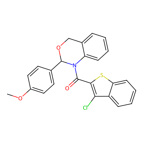 (3-chloro-1-benzothiophen-2-yl)[2-(4-methoxyphenyl)-2H-3,1-benzoxazin-1(4H)-yl]methanone structure